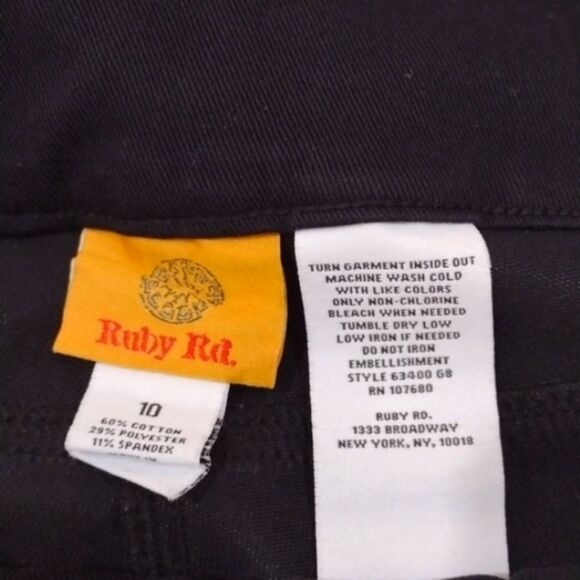 Ruby Rd. Black Stretch Dress ankle Pants women's Size 10 - Picture 7 of 8